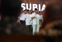 Ketua Umum Partai Gerindra Prabowo Subianto Menghadiri Perayaan Milad ke-25 PBB yang digelar di ICE BSD, Tangerang, Minggu, 30 Juli 2023. (Dok. Tim Media Prabowo)  