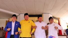 Ketua Umum Partai Gerindra Prabowo Subianto bersama Ketuam Umum Partai Golkar Airlangga Hartarto, Ketua Umum Zulkifli Hasan dan Ketua Umum PKB Muhaimin Iskandar. (Dok. Tim Media Prabowo Subianto)