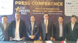 Konferensi Pers CSA Awards 2023, yang digelar di Menara 16, Jakarta, Kamis (23/11/2023) (HELLO.ID / Idris Daulat)