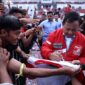 Calon presiden nomor urut 2 Prabowo Subianto tampil di HUT Partai Solidaritas Indonesia (PSI) ke-9 di Stadion Jatidiri, Semarang. (Dok. Tim Media Prabowo-Gibran)  
