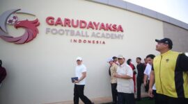 Menteri Pertahanan, Prabowo Subianto meresmikan pembukaan turnamen U-17 Nusantara Open 2023 di Bekasi. (Dok. Tim media Prabowo Subianto)  