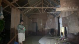 Hujan lebat dan meluapnya Sungai Binanga Bolon menyebabkan banjir bandang di Nagari Purba Pasir. (Dok. BNPB Mandailing Natal)