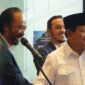 Presiden terpilih dalam Pemilu 2024 Prabowo Subianto Bersama Ketua Umum Partai Nasdem, Surya Paloh. (Facebook.com/@Partai Nasdem)