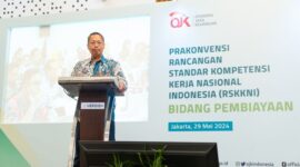 Otoritas Jasa Keuangan (OJK) menggelar Prakonvensi Rancangan Standar Kompetensi Kerja Nasional Indonesia (RSKKNI) bidang Pembiayaan di Hotel Le Méridien,  Jakarta (29/5/24).