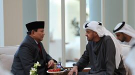 Presiden RI terpilih periode 2024-2029, Prabowo Subianto beserta Gibran Rakabuming Raka melakukan kunjungan ke Uni Emirat Arab (UEA). (Dok. Tim Media Prabowo)