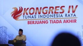 Presiden RI Prabowo Subianto Di hadapan para kader organisasi sayap Partai Gerindra. (Dok. Tim Media Prabowo)