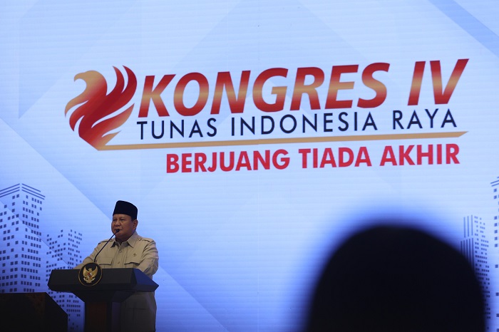 Presiden RI Prabowo Subianto Di hadapan para kader organisasi sayap Partai Gerindra. (Dok. Tim Media Prabowo)